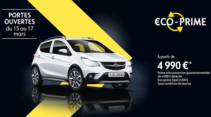 Opel KARL à partir de 4 990€ toutes primes déduites